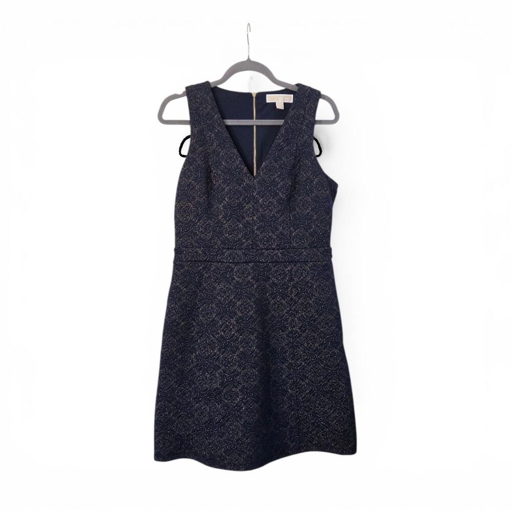 Michael (Michael Kors) Quilted Glittery Patterned NYE Mini Dress, Size Medium